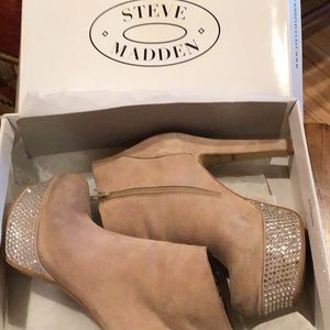 Steve Madden platform Booties with crystal embellished souls.  Fun!